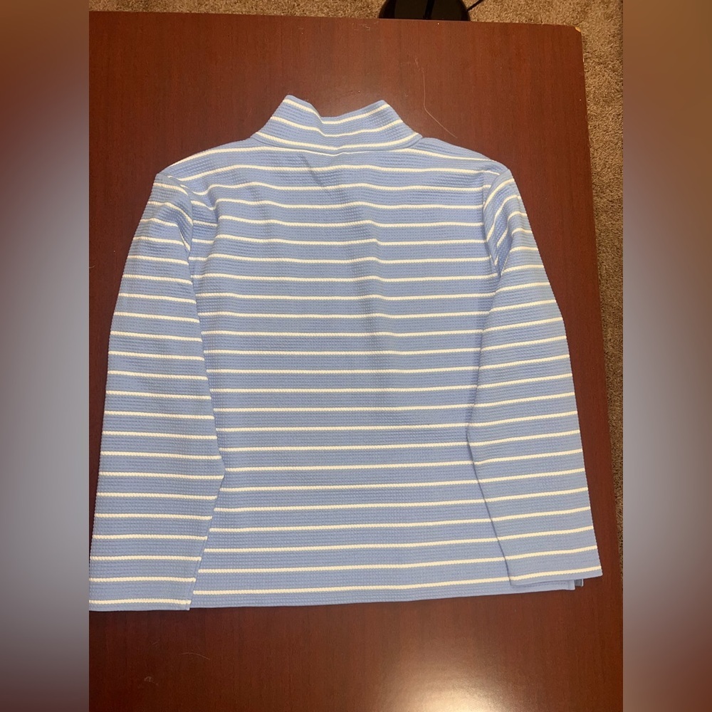 Talbots BUTTON MOCKNECK PULLOVER - MARIN STRIPE - Picture 5 of 5